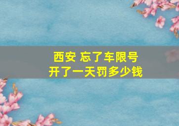 西安 忘了车限号开了一天罚多少钱